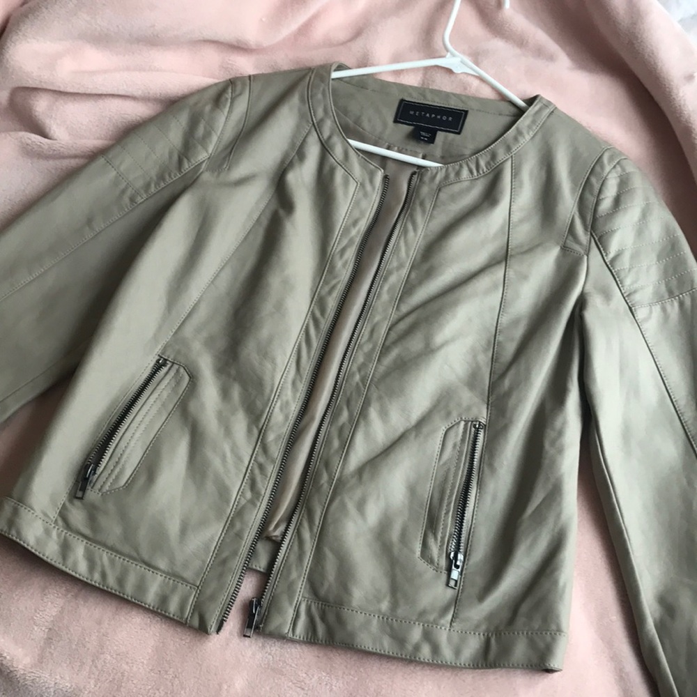 Tan Faux Leather Jacket